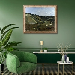 «Долина 2» в интерьере гостиной в зеленых тонах