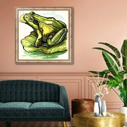 «Frog on a lily pad» в интерьере классической гостиной над диваном