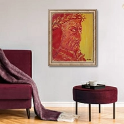 «Dante» в интерьере гостиной в бордовых тонах