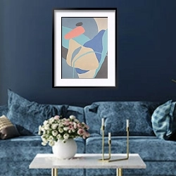 «Jungle 5. Abstract vision» в интерьере современной гостиной в синем цвете