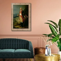 «General Jose de Urrutia 1798» в интерьере классической гостиной над диваном