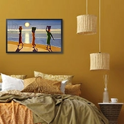 «By the Beach, 2007» в интерьере комнаты в этническом стиле
