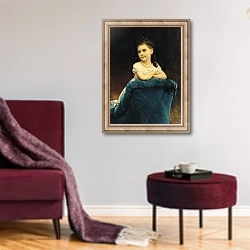 «Portrait of Mademoiselle Franchetti, 1877» в интерьере гостиной в бордовых тонах