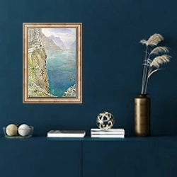 «On the Italian Coast, 1896» в интерьере в классическом стиле в синих тонах
