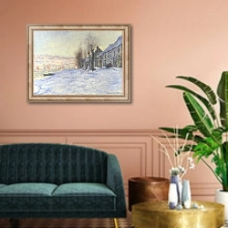 «Ловакурт под снегом» в интерьере классической гостиной над диваном