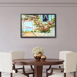 «Арка в цветах в доме у моря» в интерьере столовой в классическом стиле