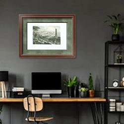 «Вервье» в интерьере кабинета с серыми стенами
