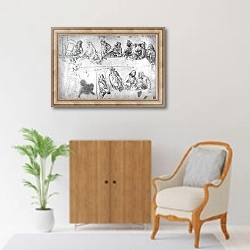 «Preparatory drawing for the Last Supper» в интерьере в классическом стиле над комодом