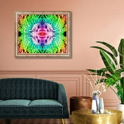 «Rainbowed Plant, 2015» в интерьере классической гостиной над диваном