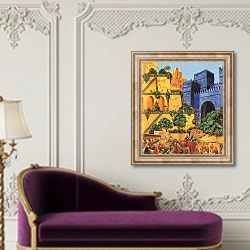 «Hanging gardens of Babylon» в интерьере в классическом стиле над банкеткой