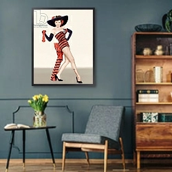 «Jane Russell 2» в интерьере гостиной в стиле ретро в серых тонах