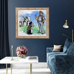 «The Wind in the Willows 22» в интерьере в классическом стиле в синих тонах