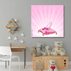 «Розовая туфелька принцессы» в интерьере детской комнаты для девочки с игрушками