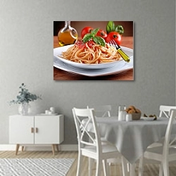 «Спагетти с помидорами » в интерьере современной столовой