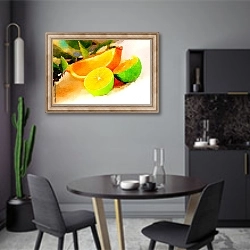«Лимон и два лайма» в интерьере современной кухни в серых цветах