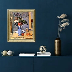 «Натюрморт с голубой вазой» в интерьере в классическом стиле в синих тонах