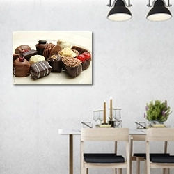 «Бельгийский шоколад» в интерьере современной столовой над обеденным столом