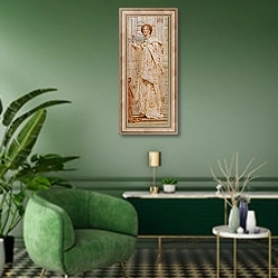 «An Embroidery» в интерьере гостиной в зеленых тонах