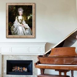 «A Portrait of Dorothy Vaughan, Countess of Lisburne, c.1777» в интерьере классической гостиной над камином