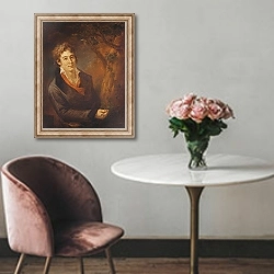 «Portrait of Ugo Foscolo» в интерьере в классическом стиле над креслом