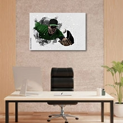 «Бейсболист в зелёной форме» в интерьере офиса начальника
