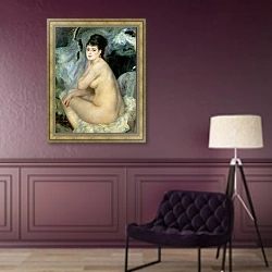 «Nude, or Nude Seated on a Sofa, 1876» в интерьере в классическом стиле в фиолетовых тонах
