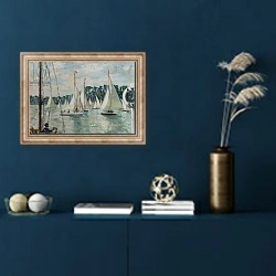 «Racing Yachts on the Seine» в интерьере в классическом стиле в синих тонах