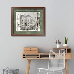 «Palazzo Doria d'Angri, Naples, Italy. Creatde by Leroux and Godefroy, published on L'Illustration, J» в интерьере кабинета с деревянным столом