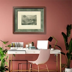 «Pra del tor (Valley of Angrogne) 1» в интерьере современного кабинета в розовых тонах