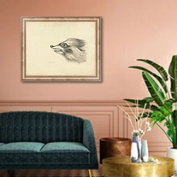 «Head of a Racoon» в интерьере классической гостиной над диваном