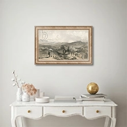 «The valley of Baidar, from rear Petroski's villa, looking east» в интерьере в классическом стиле над столом