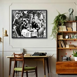 «Laurel & Hardy (Our Relations) 2» в интерьере кабинета в стиле ретро над столом