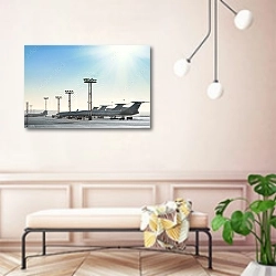 «Самолеты на взлетно-посадочной полосе» в интерьере современной прихожей в розовых тонах