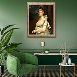 «Empress Elizabeth Alexejevna» в интерьере гостиной в зеленых тонах