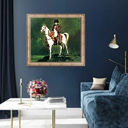 «Napoleon on his favourite charger, 'Marengo'» в интерьере в классическом стиле в синих тонах
