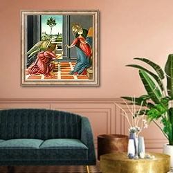 «Annunciation» в интерьере классической гостиной над диваном