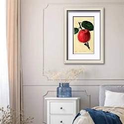 «Яблоко Летний жемчуг» в интерьере спальни в стиле прованс с синими деталями