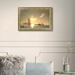 «Гондольер на море ночью» в интерьере в классическом стиле в светлых тонах