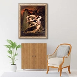 «Данте и Вергилий в Аду» в интерьере в классическом стиле над комодом