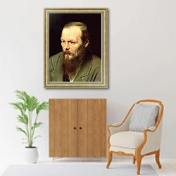 «Portrait of Fyodor Dostoyevsky 1872 2» в интерьере в классическом стиле над комодом