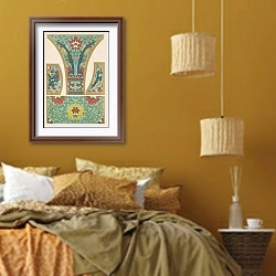 «Examples of Chinese ornament, Pl.27» в интерьере спальни  в этническом стиле в желтых тонах