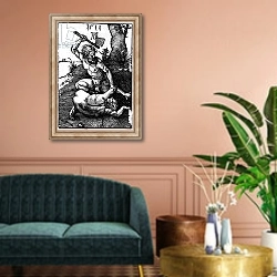 «Cain killing Abel, 1511» в интерьере классической гостиной над диваном