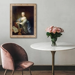 «Portrait of the singer Marie-Louise Desmatins» в интерьере в классическом стиле над креслом