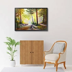 «Солнечный день в лесу 1» в интерьере в классическом стиле над комодом