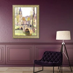 «The Mass Hour at Bastide du Vert, c.1920» в интерьере в классическом стиле в фиолетовых тонах