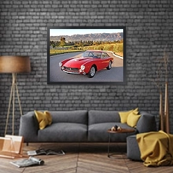 «Ferrari 250 GT Lusso '1962–64 дизайн Pininfarina» в интерьере в стиле лофт над диваном