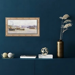 «Shipping on the Thames» в интерьере в классическом стиле в синих тонах