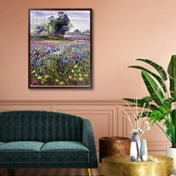 «Irises and Distant May Tree, 1993» в интерьере классической гостиной над диваном