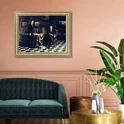 «Peter I with his Son» в интерьере классической гостиной над диваном