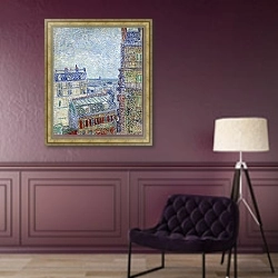 «Вид Парижа из комнаты Винсента» в интерьере в классическом стиле в фиолетовых тонах